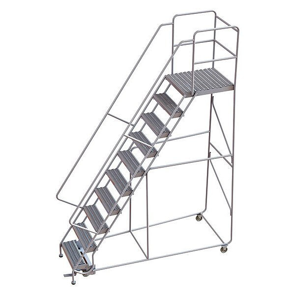 132 in H Aluminum Rolling Ladder, 10 Steps
