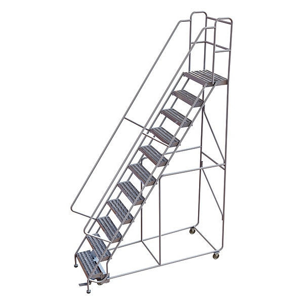 142 in H Aluminum Rolling Ladder, 11 Steps