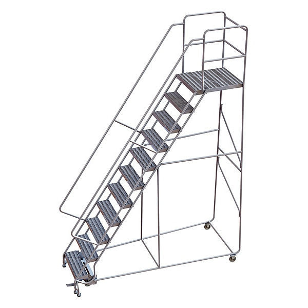 142 in H Aluminum Rolling Ladder, 11 Steps