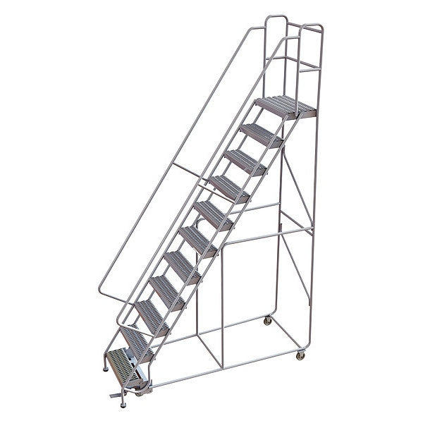 142 in H Aluminum Rolling Ladder, 11 Steps