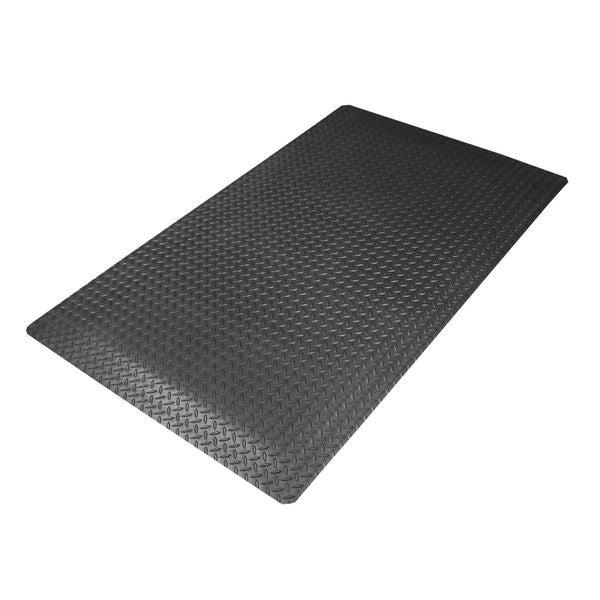 Antifatigue Mat, Black, 3 ft. L x 2 ft. W, Vinyl Surface With Dense Closed PVC Foam Base