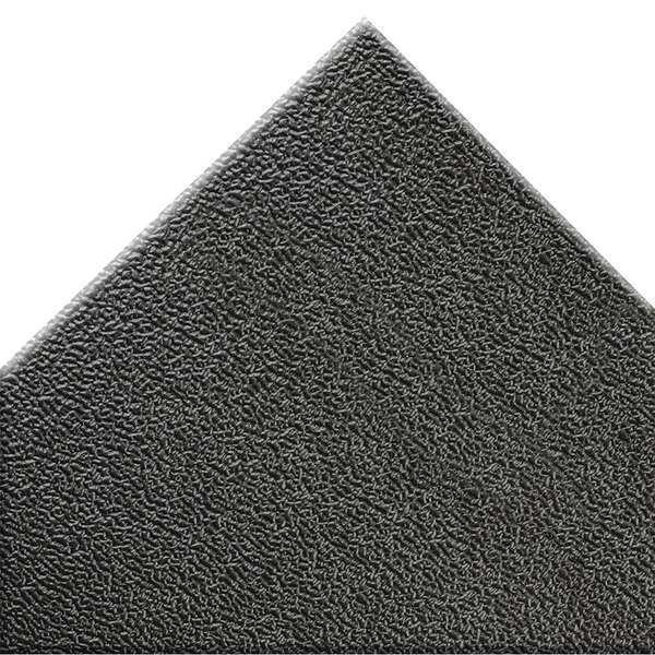 Antifatigue Mat, Black, 3 ft. L x 2 ft. W, Vinyl, Pebble Surface Pattern, 3/8