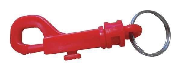Plastic Key Clip, 2-5/8 In, Red