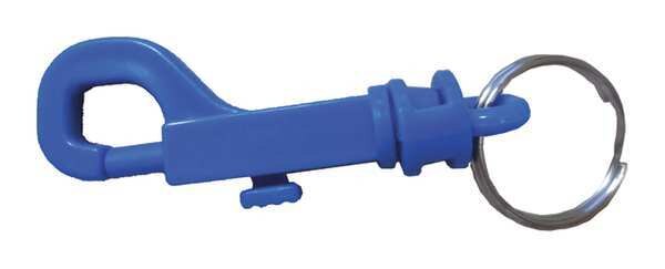 Plastic Key Clip, 2-5/8 In, Blue
