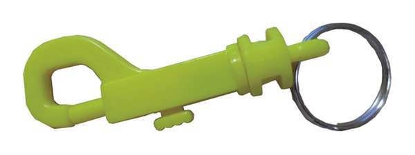 Plastic Key Clip, 2-5/8 In, Yellow