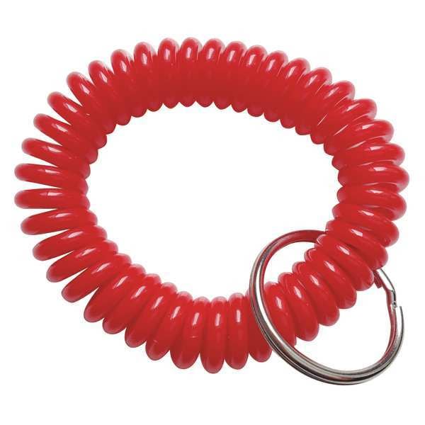 Wrist Coil Key Ring, Red, PK10