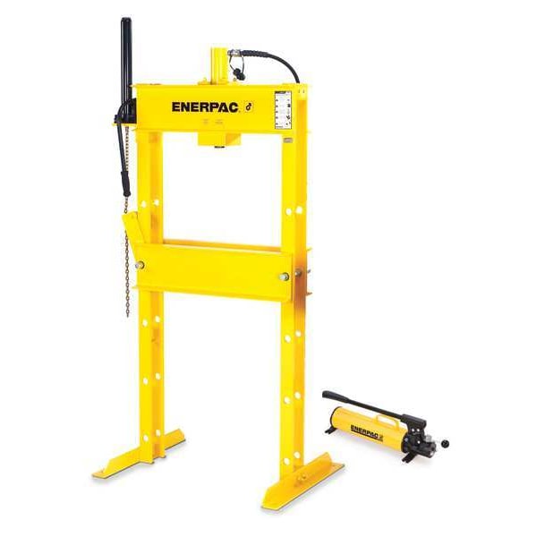 IPH1234, 10 Ton, H-Frame Hydraulic Press with RR1010 Double-Acting Cylidner and P84 Hand Pump