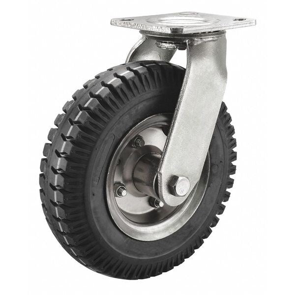 Swivel Pneumatic Cstr, 6 in, 200 lb, Silver