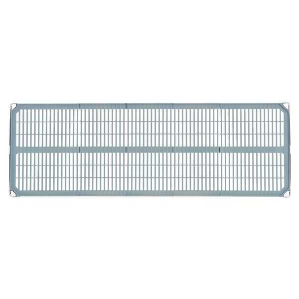 Plastic Shelf, Open Style, 24 in D, 72 in W, 1 7/8 in H, Taupe/Blue
