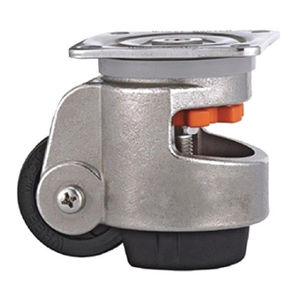 Leveling Caster, Stainless Steel, Overall Height: 4.803