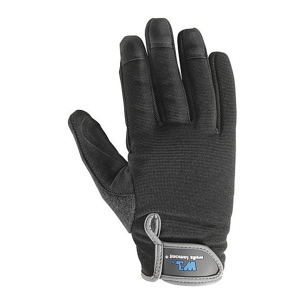 Mechanics Gloves, S, Black, Stretch Spandex