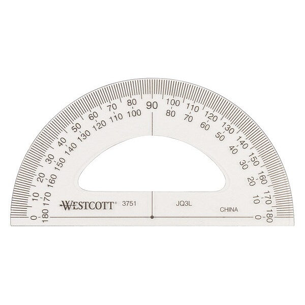Protractor, Plastic, Lined3-1/2in, Trnsprnt