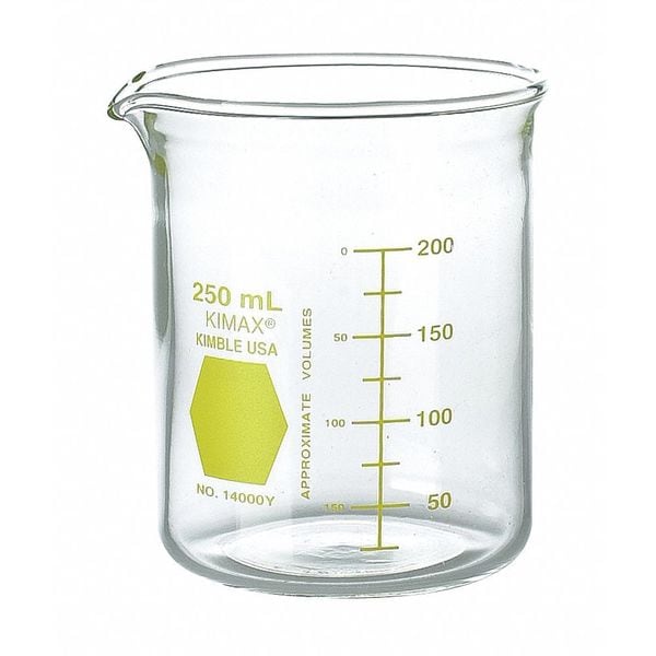 Griffin Beaker, 1000mL, Glass, Clear, PK6