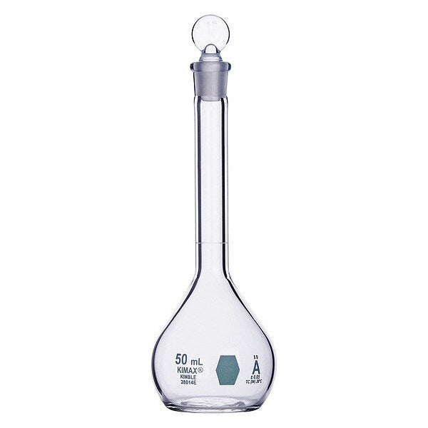 Volumetric Flask, 50mL, Glass, Clear, PK6