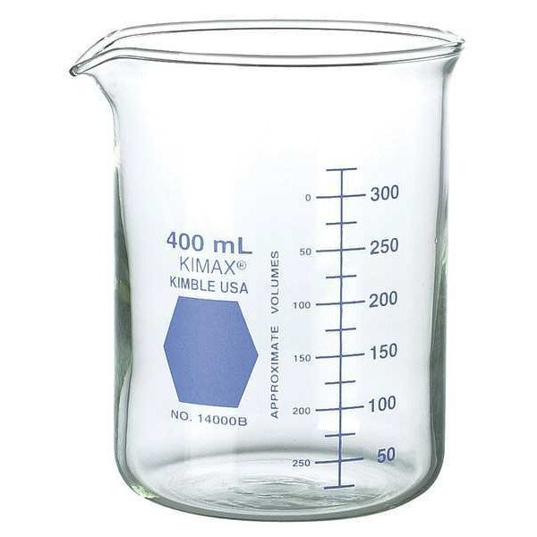 Griffin Beaker, 600mL, Glass, Clear, PK6