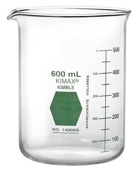 Griffin Beaker, 1000mL, Glass, Clear, PK6