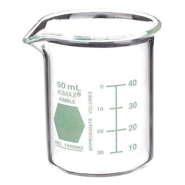 Griffin Beaker, 50mL, Glass, Clear, PK12