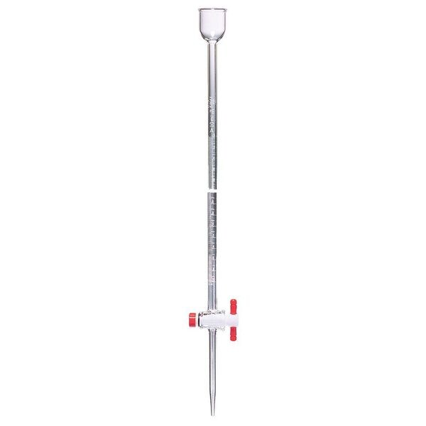 Funnel Fill Micro Buret, Glass, 5mL, Clear