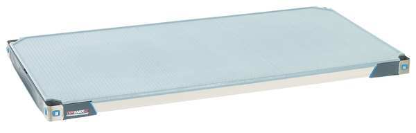 Plastic Shelf, Solid Style, 24 in D, 54 in W, 1 7/8 in H, Taupe/Blue