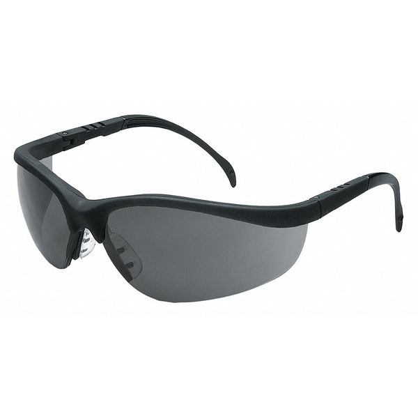 Safety Glasses, Wraparound Gray Polycarbonate Lens, Scratch-Resistant