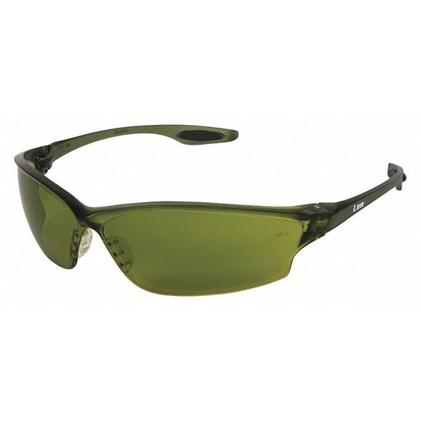 Safety Glasses, Traditional Green Polycarbonate Lens, Scratch-Resistant