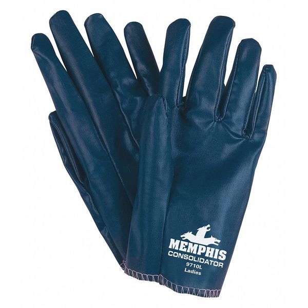 Nitrile Coated Gloves, Full Coverage, Blue, S, 12PK
