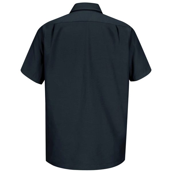 Short Sleeve Shrt, Blk, Polyestr/Cottn, XLT