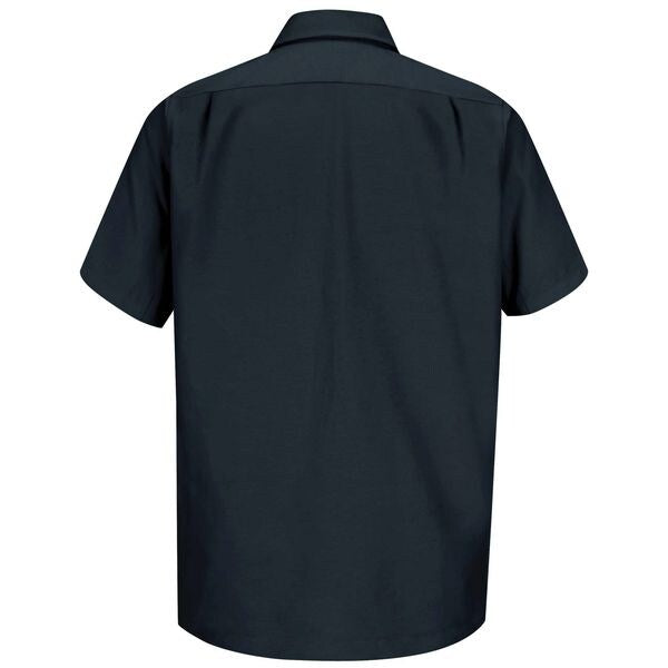 Short Sleeve Shrt, Blk, Polyestr/Cottn, 2XL