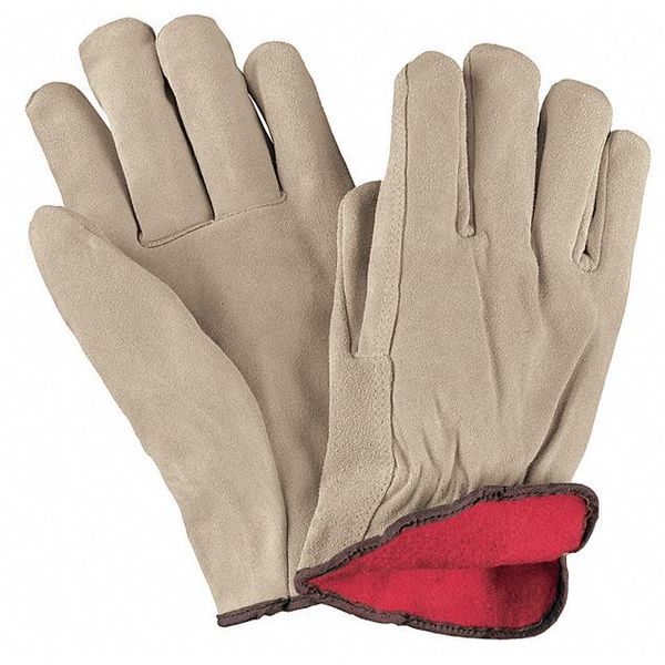 Lined Leather Driver Red Fleece, XL, PK12