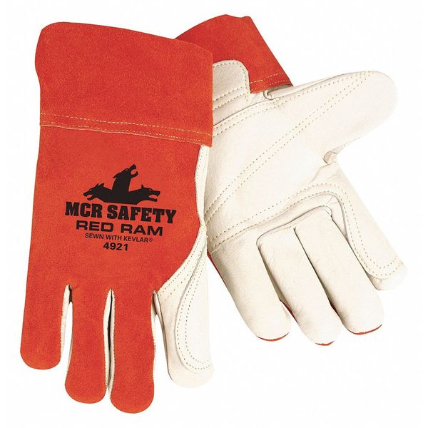 MIG/TIG Welding Gloves, Cowhide Palm, S, 12PK