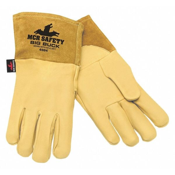 MIG/TIG Welding Gloves, Deerskin Palm, M, 12PK