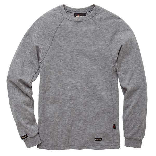 Flame Resistant Crewneck Shirt, Heather Gray, Tecasafe, M