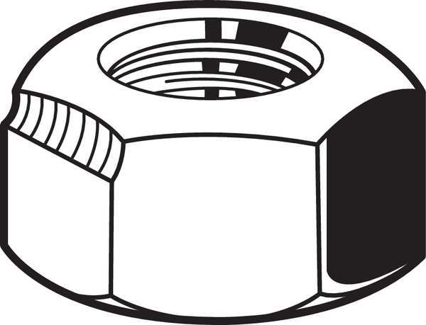 Top Lock Distorted Thread Lock Nut, M16-2.00, Steel, Class 10, Zinc Plated, 16 mm Ht, 25 PK