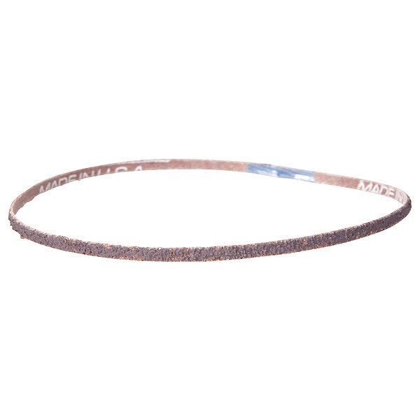 Sanding Belt, Coated, 1/4 in W, 12 in L, 80 Grit, Medium, Aluminum Oxide, R283 Metalite, Brown