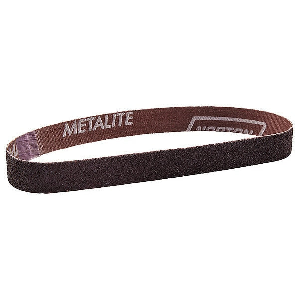 Sanding Belt, Coated, 1/2 in W, 18 in L, 80 Grit, Medium, Aluminum Oxide, R283 Metalite, Brown