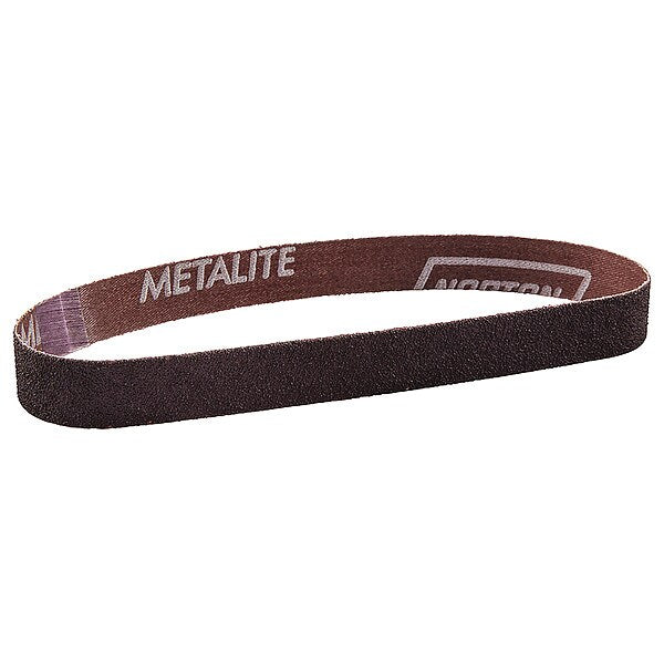 Sanding Belt, Coated, 1 in W, 24 in L, 80 Grit, Medium, Aluminum Oxide, R283 Metalite, Brown