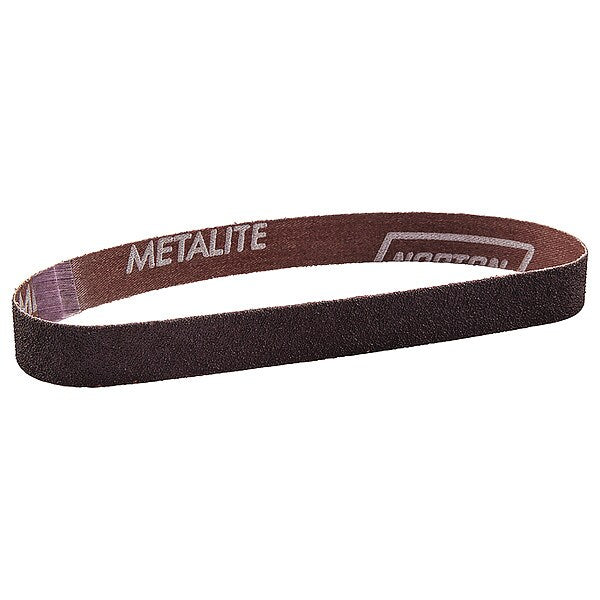 Sanding Belt, Coated, 3/4 in W, 18 in L, 40 Grit, Coarse, Aluminum Oxide, R283 Metalite, Brown