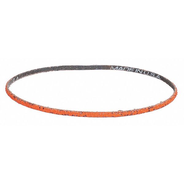 Sanding Belt, Coated, 1/2 in W, 18 in L, 120 Grit, Fine, Ceramic, R980P Blaze, Orange