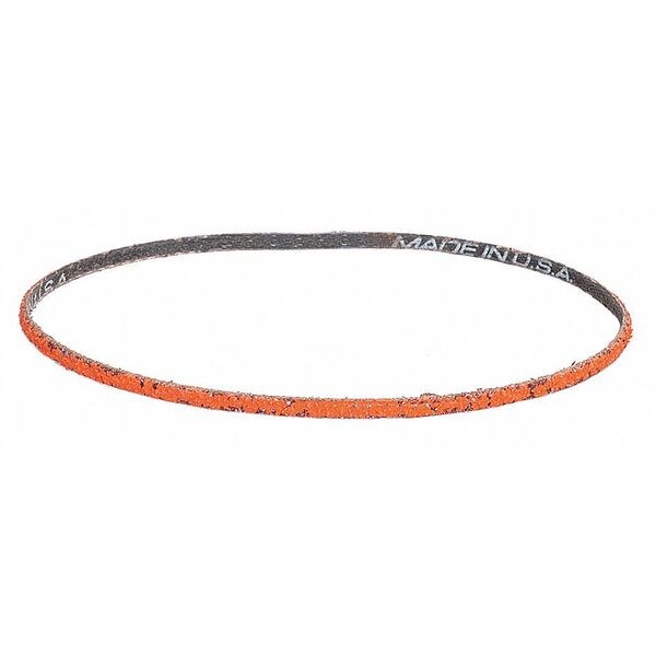 Sanding Belt, Coated, 1/2 in W, 24 in L, 50 Grit, Coarse, Ceramic, R980P Blaze, Orange