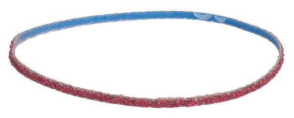 Sanding Belt, Coated, 3/4 in W, 20 1/2 in L, 120 Grit, Fine, Ceramic, R981 SG, Red