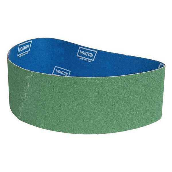 Sanding Belt, Coated, 6 in W, 48 in L, 60 Grit, Medium, Zirconia Alumina, R801 NorZon Plus, Blue