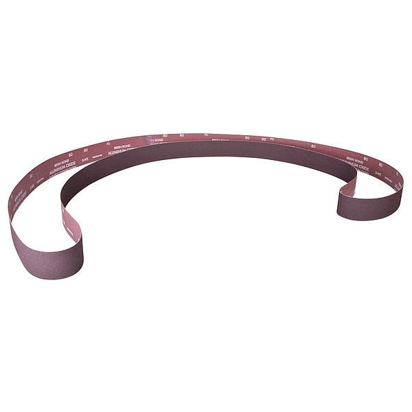 Sanding Belt, Coated, 4 in W, 132 in L, 80 Grit, Medium, Aluminum Oxide, R228 Metalite, Brown