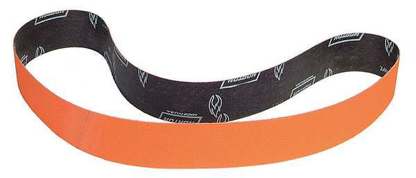 Sanding Belt, Coated, 4 in W, 60 in L, 60 Grit, Medium, Ceramic, R980P Blaze, Orange