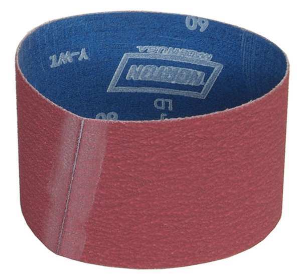 Sanding Belt, Coated, 3 1/2 in W, 15 1/2 in L, 36 Grit, Extra Coarse, Ceramic, R981 SG, Red