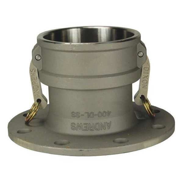 Flange Coupler, 4 x 4 In, 100 psi, Aluminum