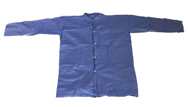 Lab Coat, Polypropylene, Blue, 2XL, PK25