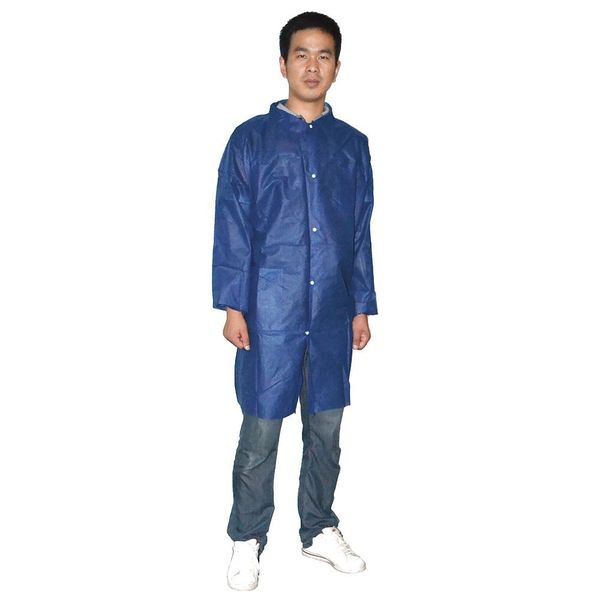 Lab Coat, Polypropylene, Blue, 5XL, PK25
