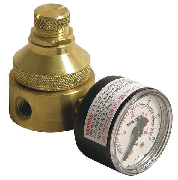 Pressure Regulator, 1/4 In, 0 to 125 psi