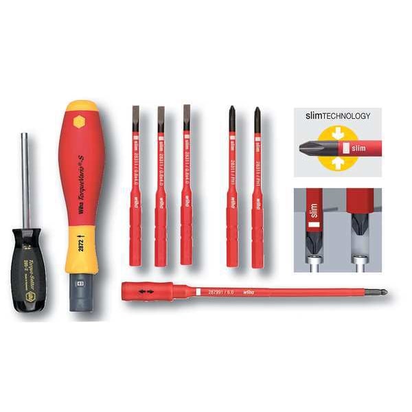 Slotted, Phillips Bit 6 in, Drive Size: 1/4 in , Num. of pieces:8