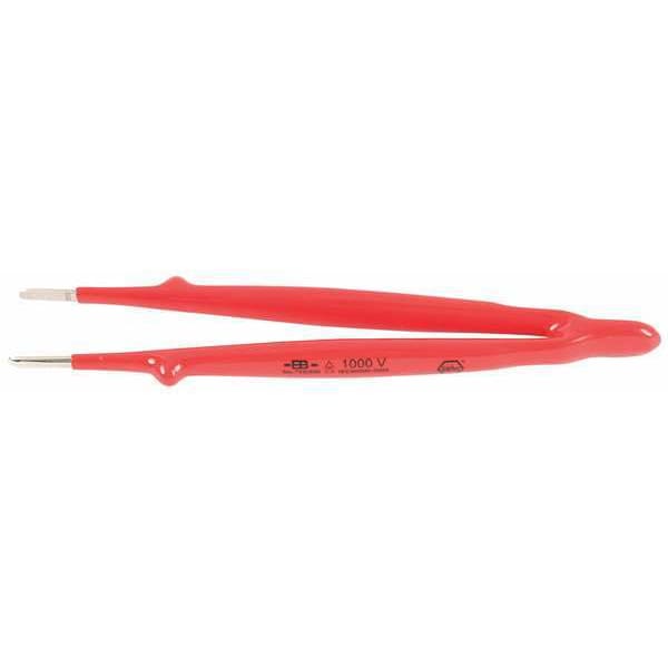 Insulated Tweezers, Straight Blunt, 8 In